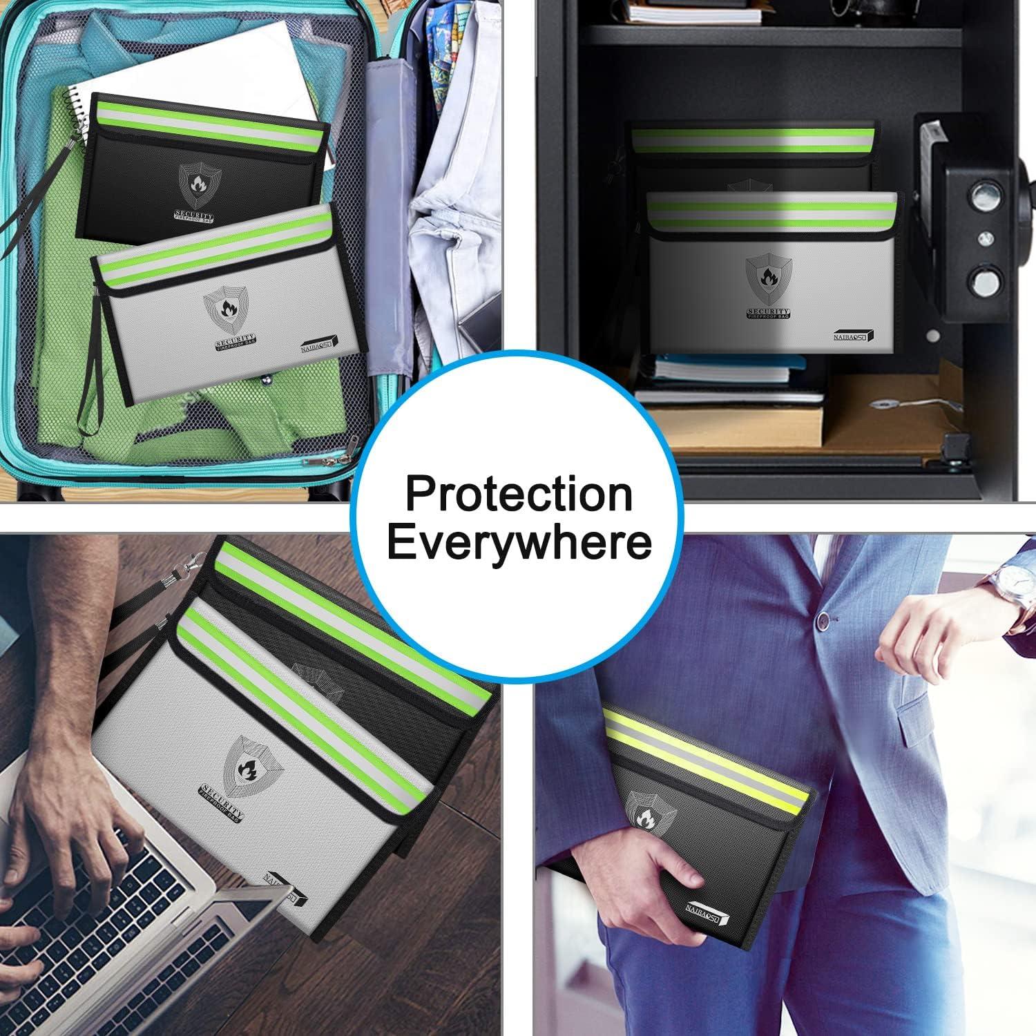 Bolsa a Prueba de Fuego NAIBAOSD Pequeña 22x16cm 2 Unidades