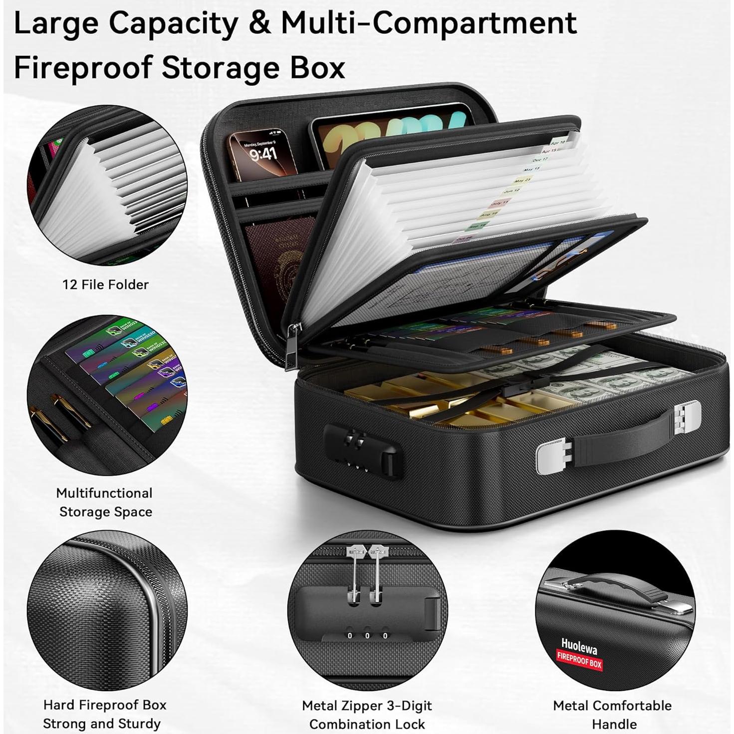 Caja de Documentos a Prueba de Fuego Aollewoiti 39.4x31.5cm