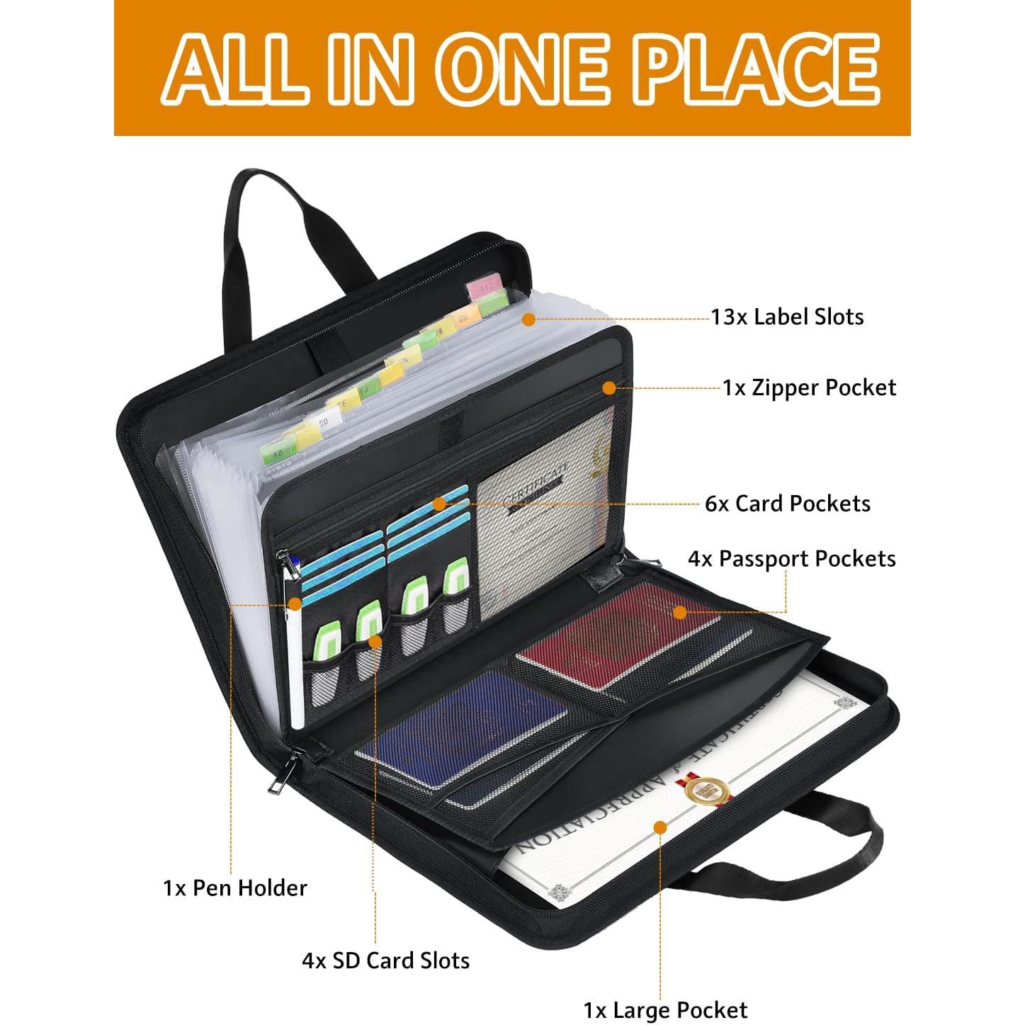 Organizador de Documentos Acordeón Resistente al Fuego onvvippiv