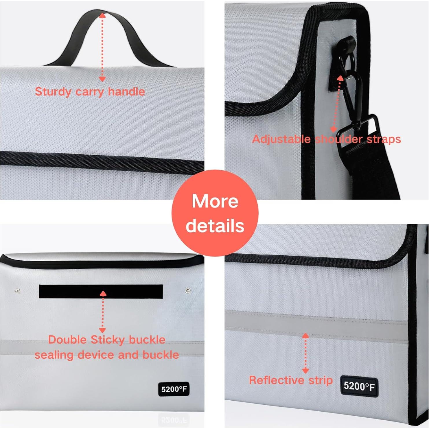 Bolsa de Documentos a Prueba de Fuego MAOSEMSI 37.8x30cm