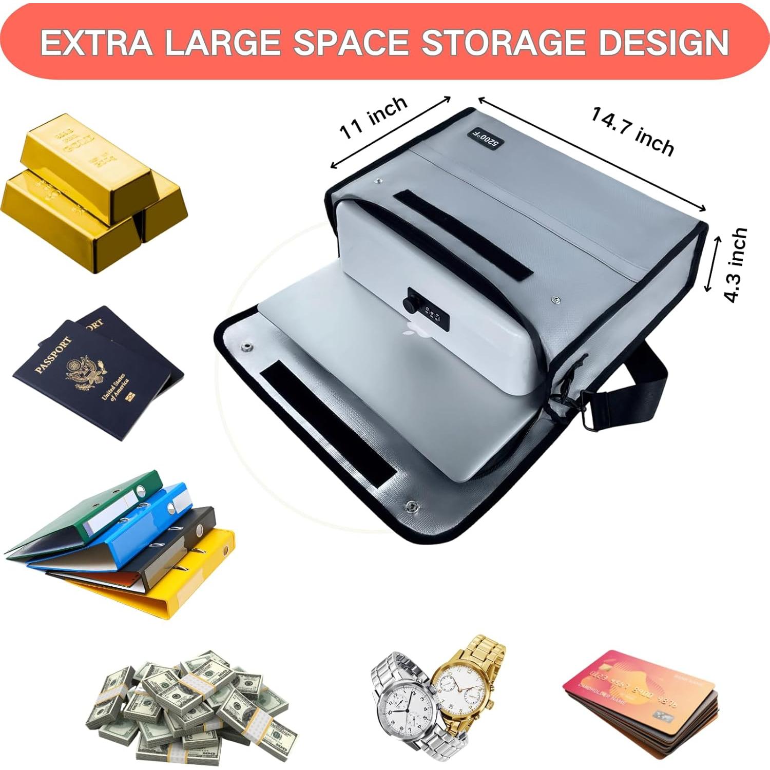 Bolsa de Documentos a Prueba de Fuego MAOSEMSI 37.8x30cm