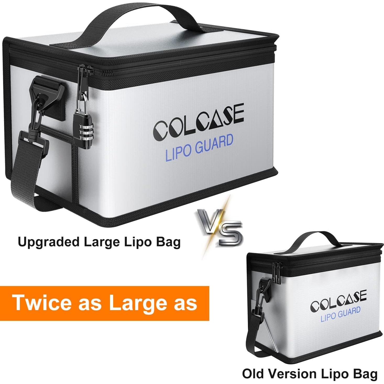 Bolsa Lipo Segura Colcase - A Prueba de Fuego 27.94x20.32x16.51 cm