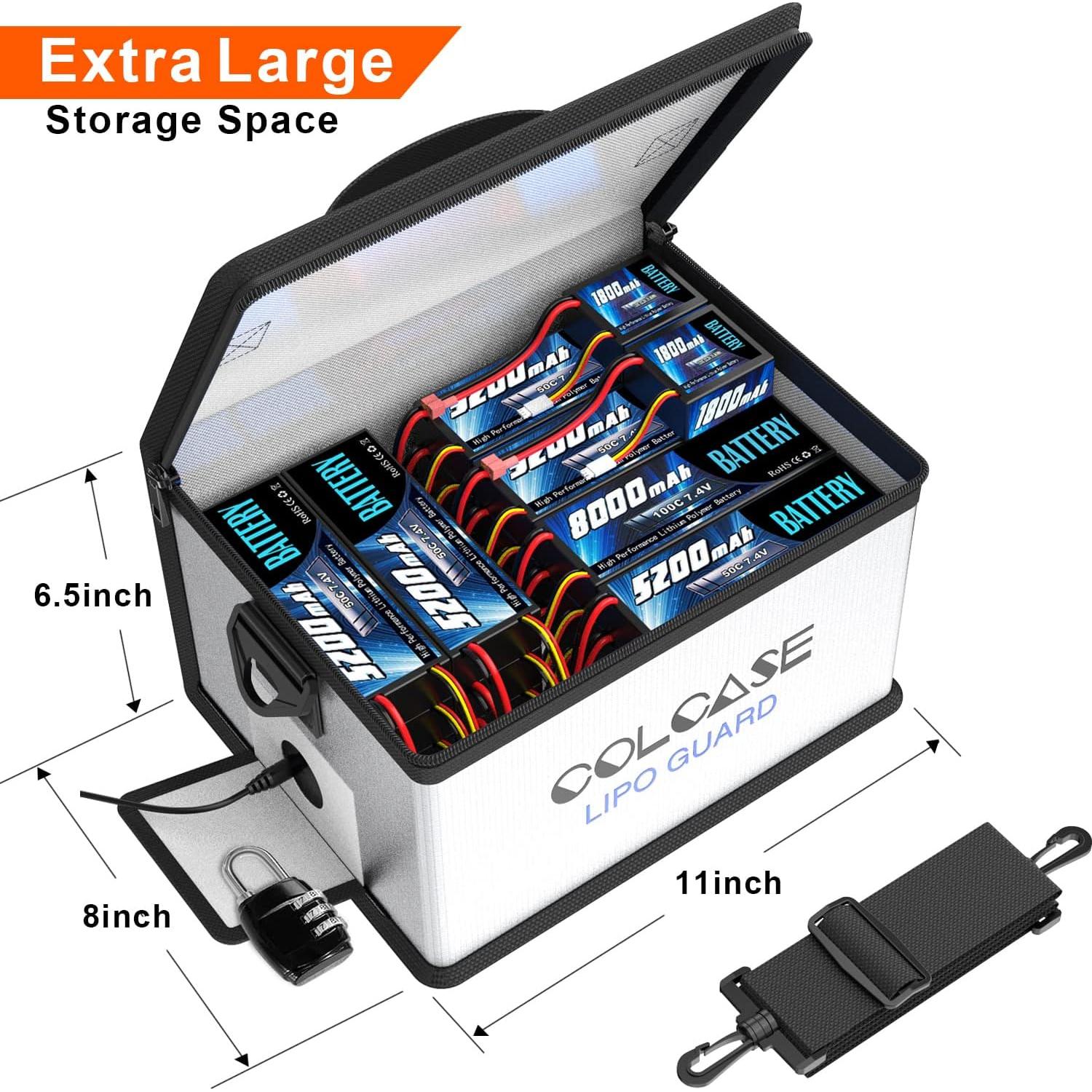 Bolsa Lipo Segura Colcase - A Prueba de Fuego 27.94x20.32x16.51 cm