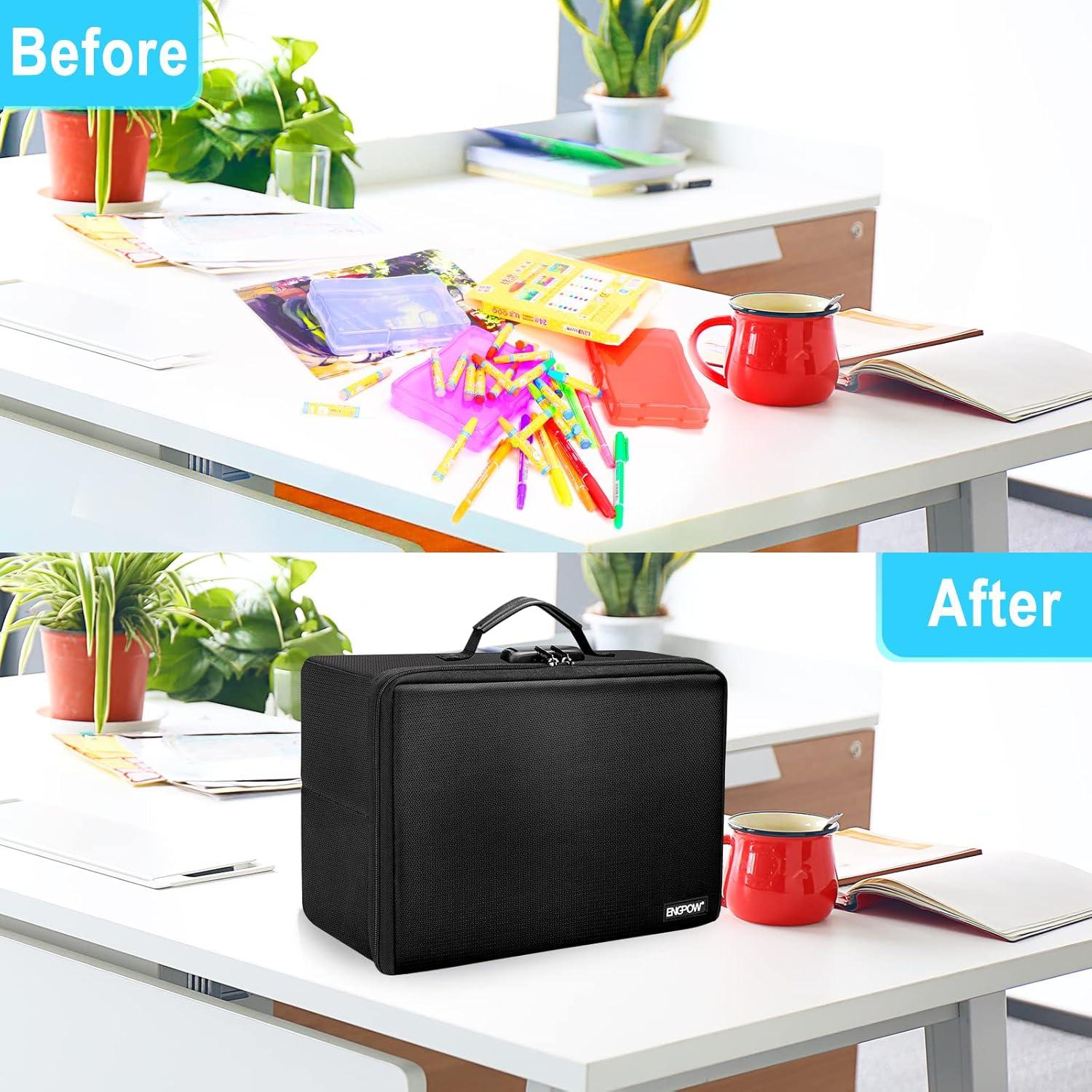 Caja de Almacenamiento de Fotos a Prueba de Fuego ENGPOW 36.4x27x15cm