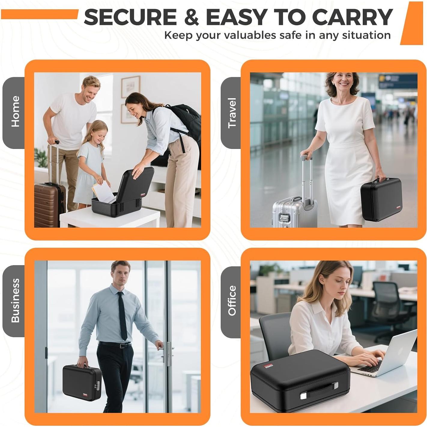 Caja de Documentos a Prueba de Fuego EDMUED 40x30cm Negra