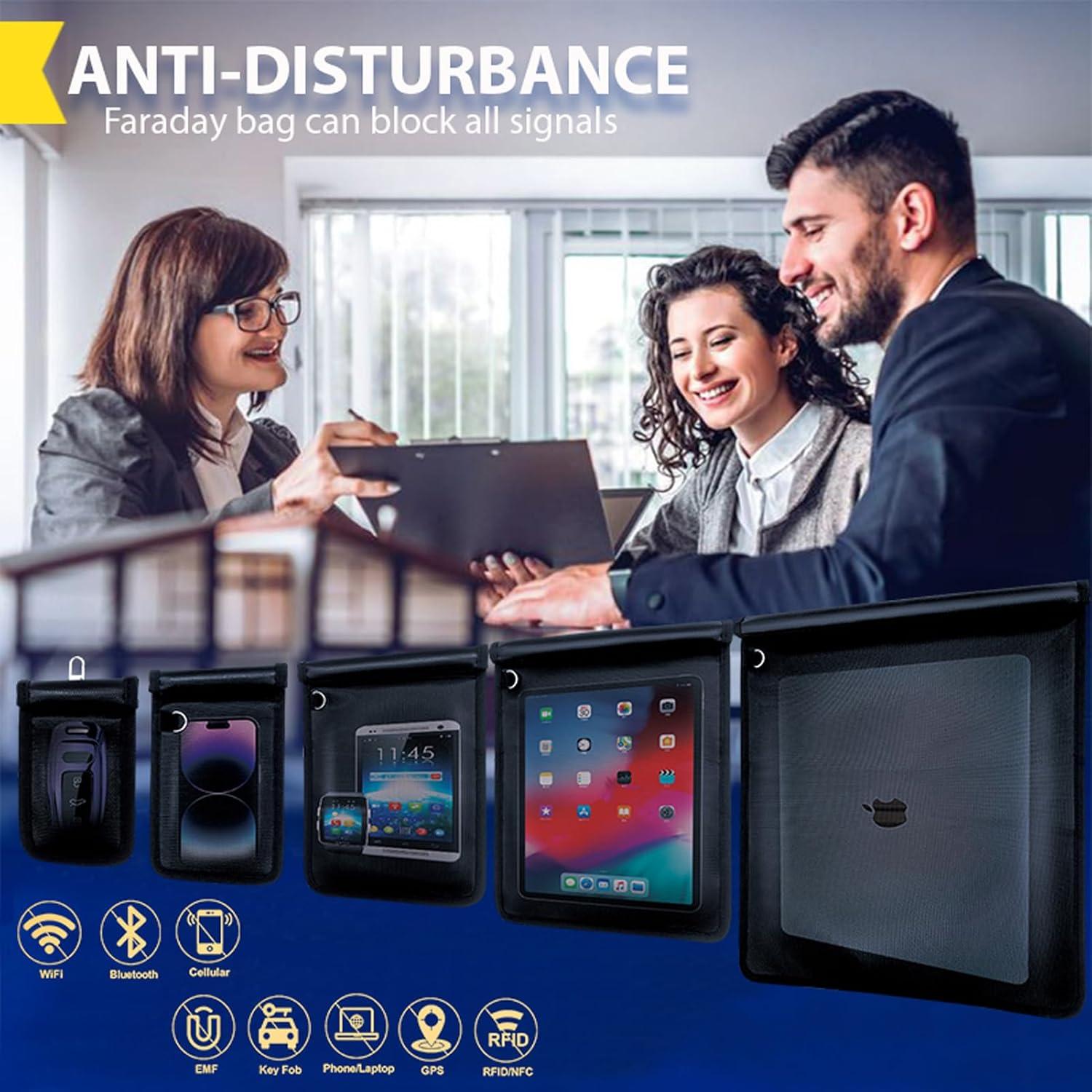 Bolsas Faraday MUBYE, Paquete de 5, Antirrobo y a Prueba de Fuego