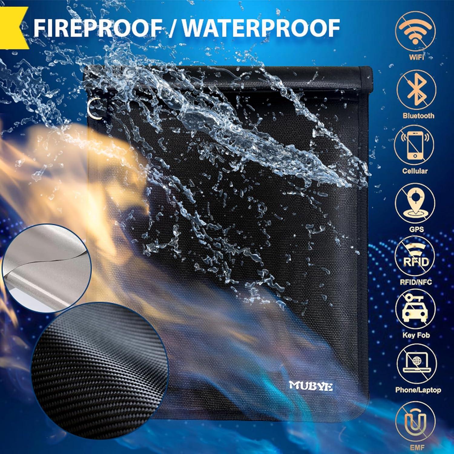 Bolsas Faraday MUBYE, Paquete de 5, Antirrobo y a Prueba de Fuego