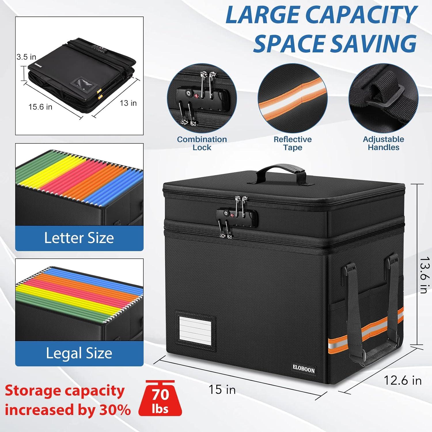 Caja de Documentos a Prueba de Fuego ELOBOON 39.37x30.99x33.02cm