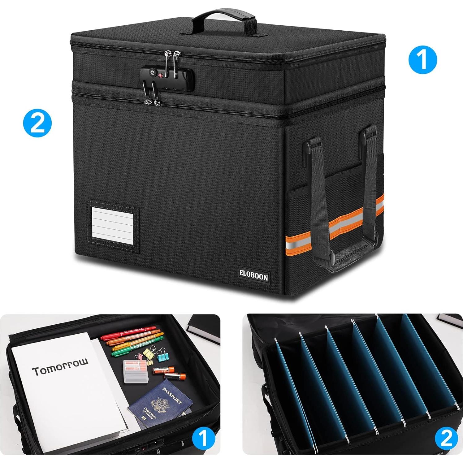 Caja de Documentos a Prueba de Fuego ELOBOON 39.37x30.99x33.02cm