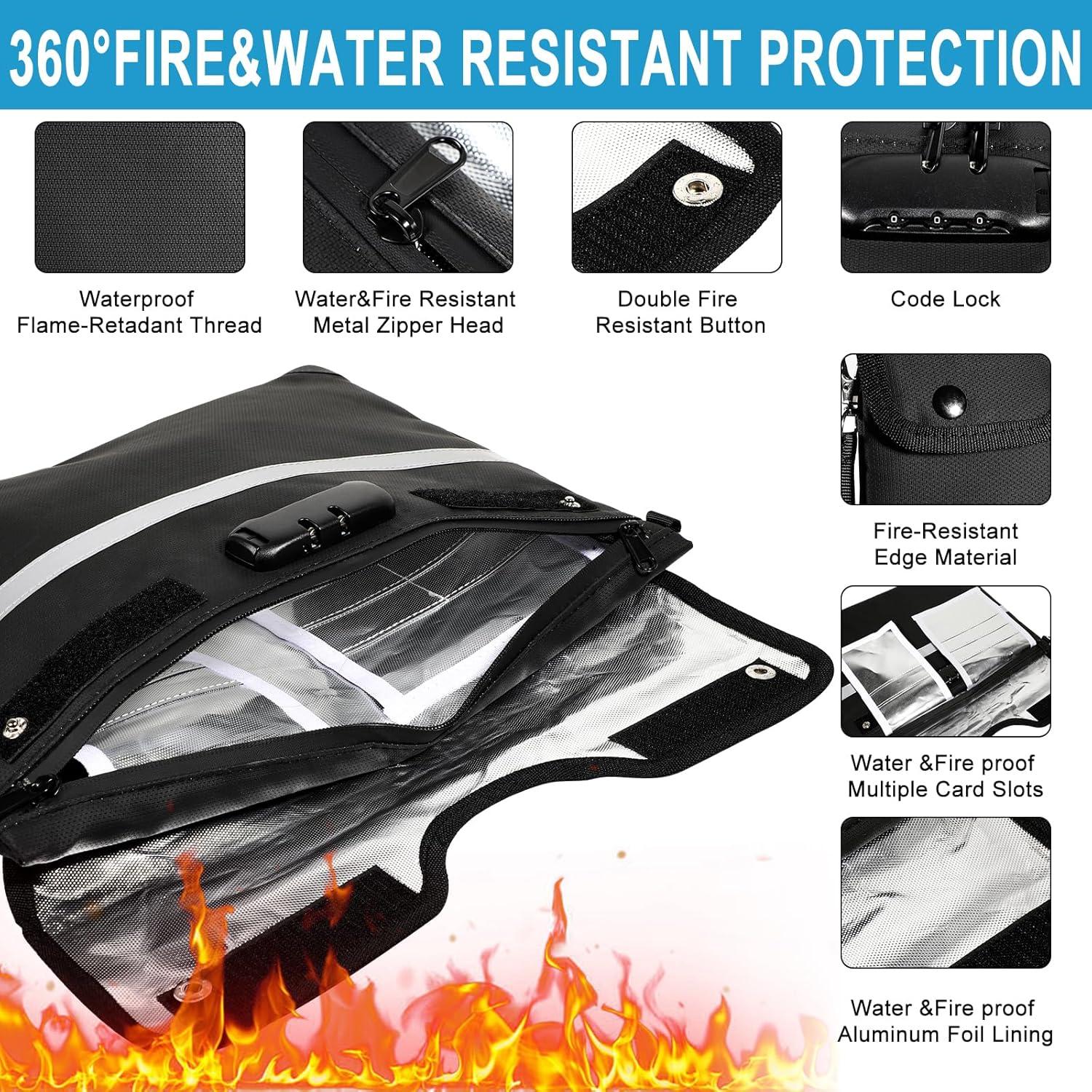 Bolsa de Dinero Resistente al Fuego HOMELYLIFE A4 6200°F