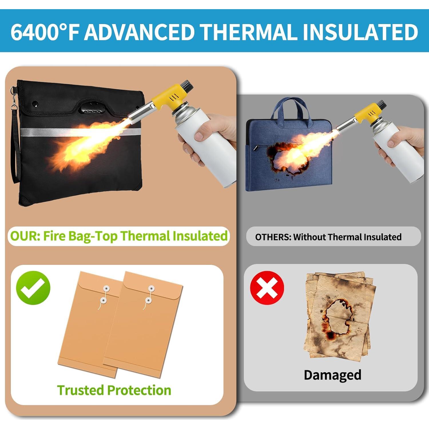 Bolsa de Dinero Resistente al Fuego HOMELYLIFE A4 6200°F