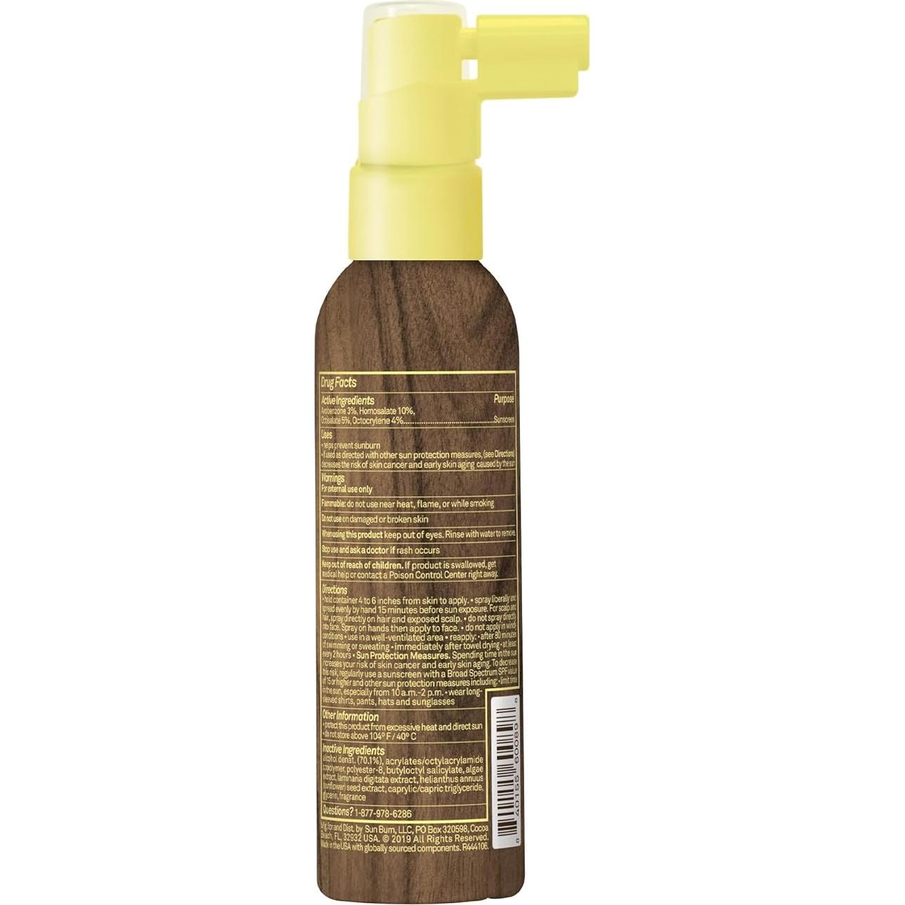 Sun Bum Spray Solar SPF 30 para Cuero Cabelludo y Cabello