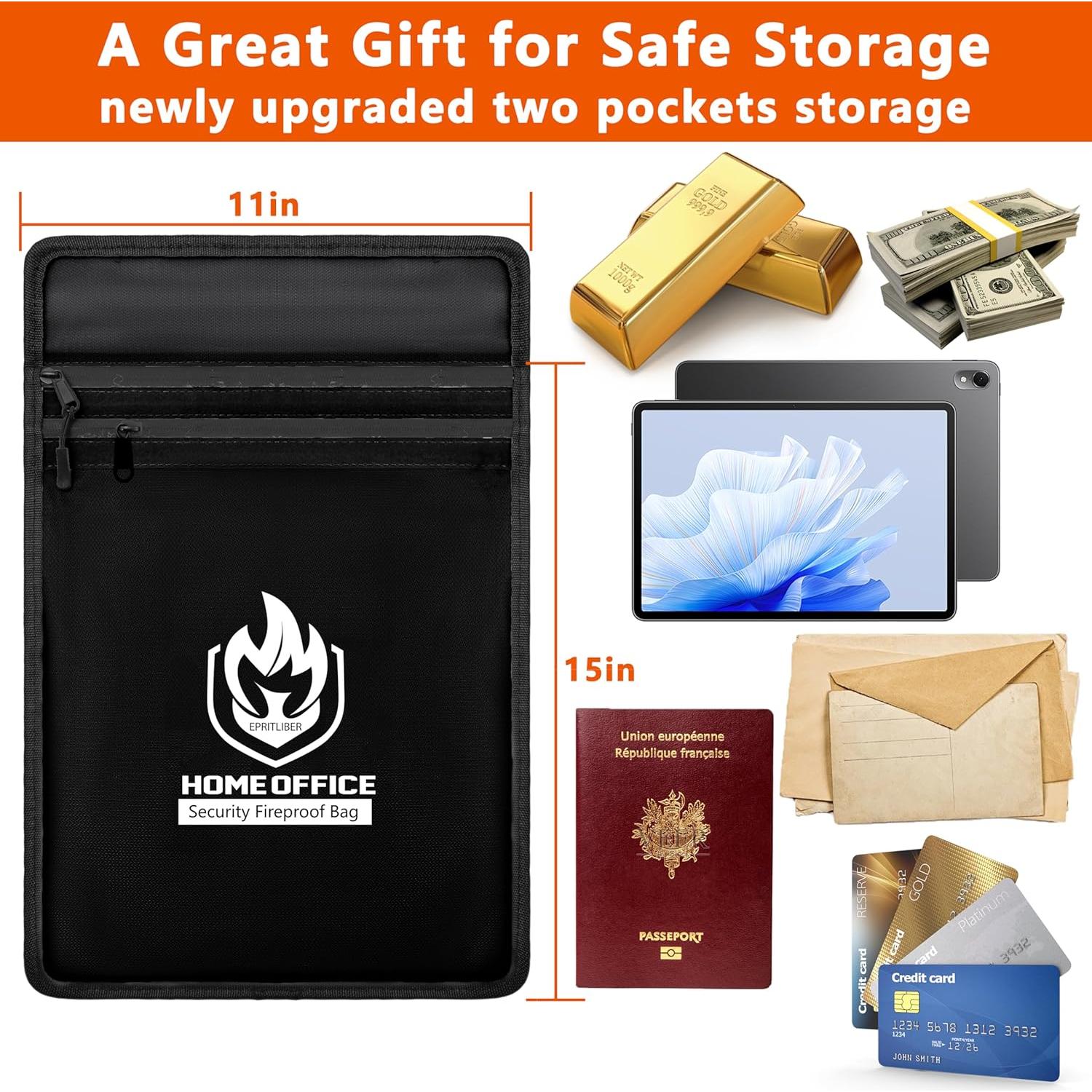 Bolsa de Documentos a Prueba de Fuego Epritliber 38x28 cm