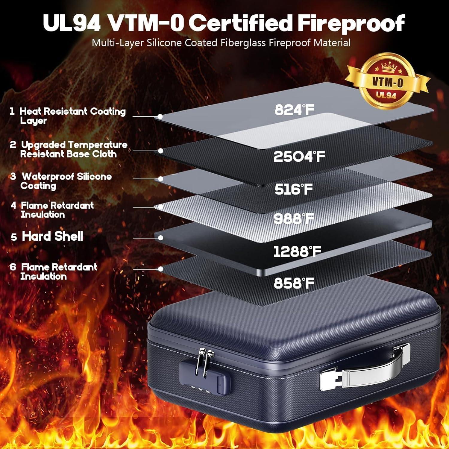 Caja de Documentos a Prueba de Fuego BigPonPon Azul 38.1x27.9cm