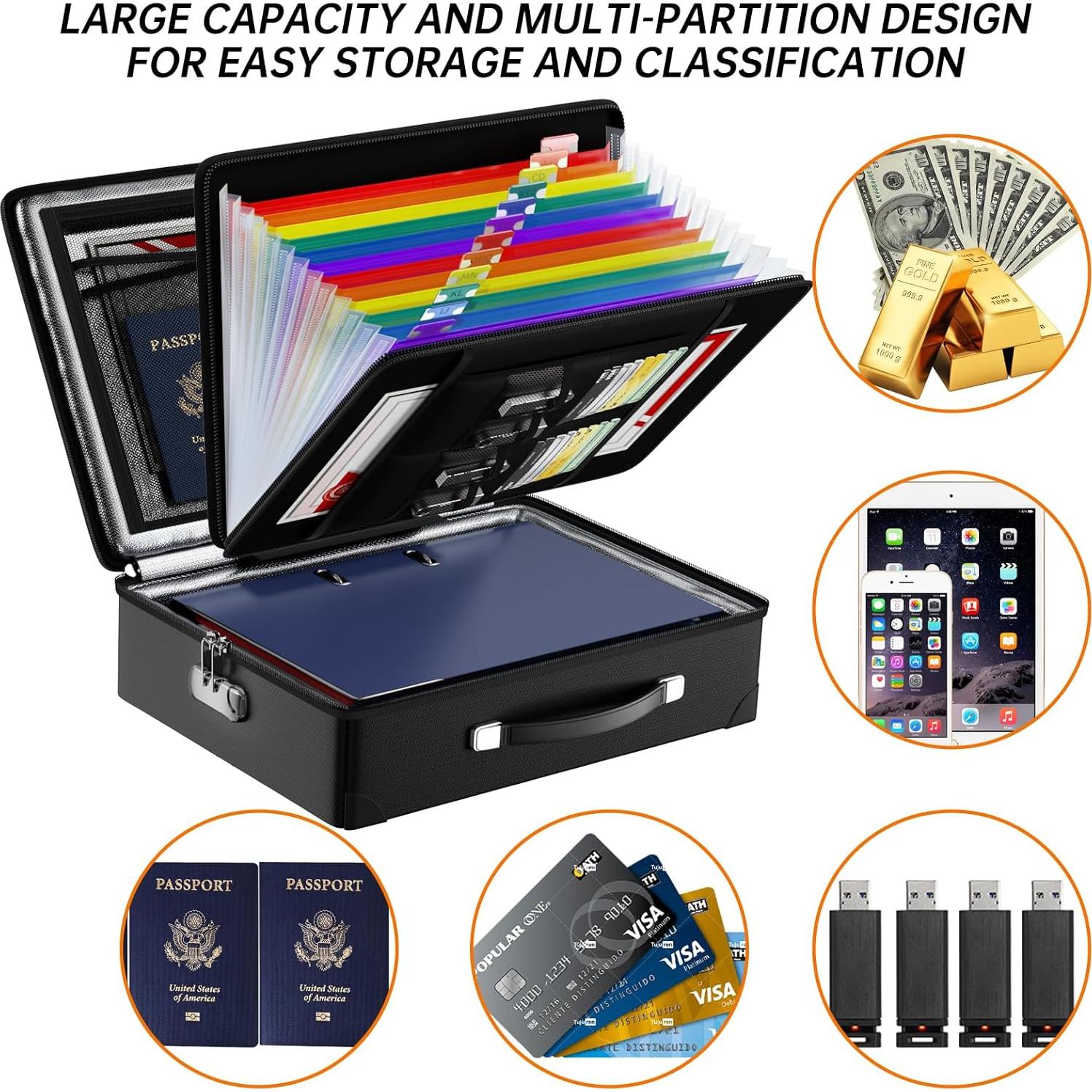 Caja de Documentos a Prueba de Fuego Tamfile 42x32cm Negra