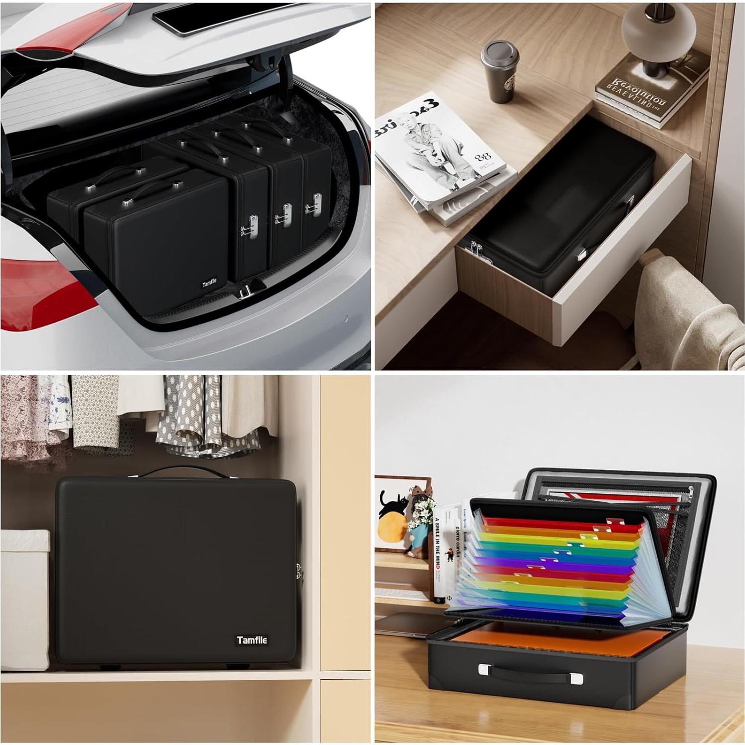 Caja de Documentos a Prueba de Fuego Tamfile 42x32cm Negra