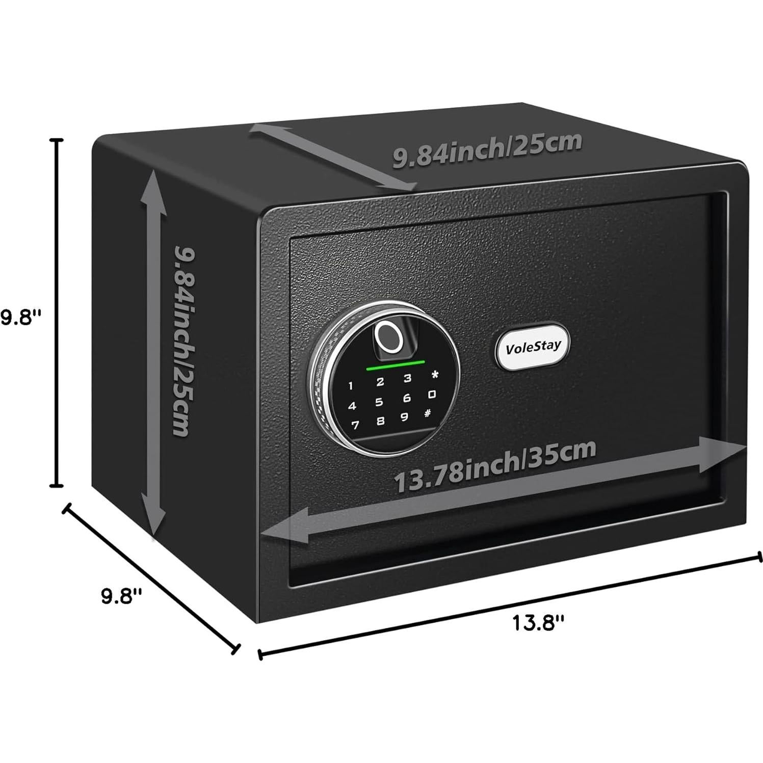Caja Fuerte Biométrica VoleStay 0.8 Pies Cúbicos Negra