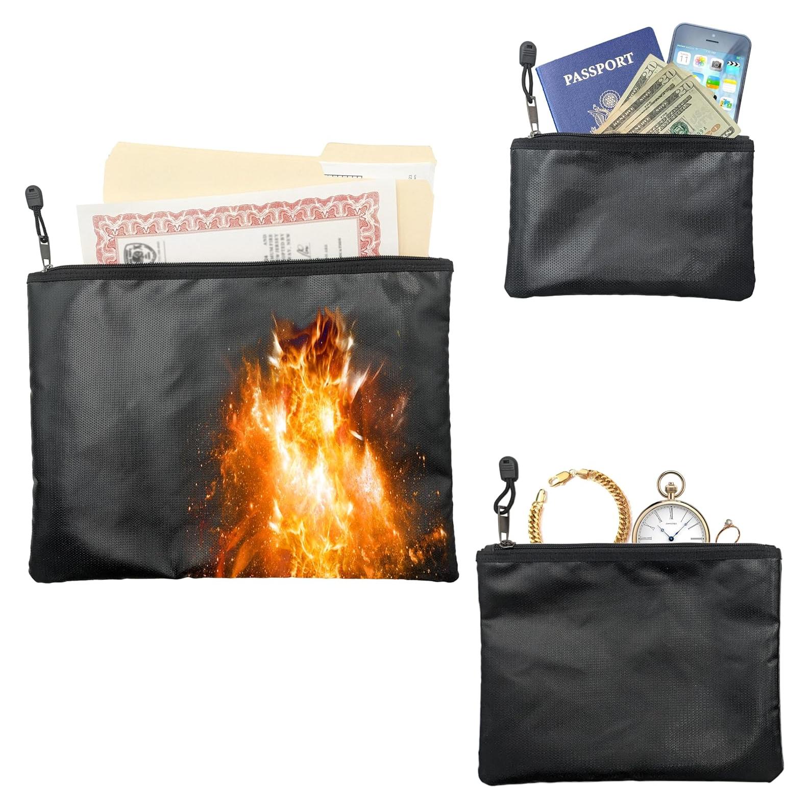 Juego de 3 Bolsas a Prueba de Fuego SciencePurchase - Negro