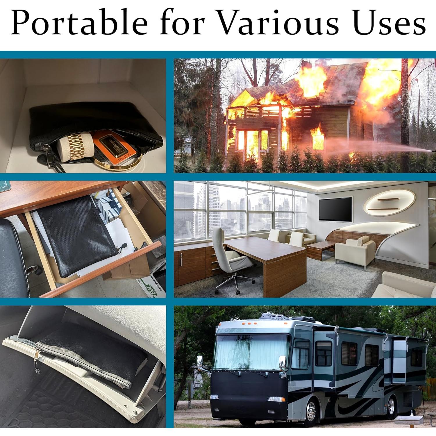 Juego de 3 Bolsas a Prueba de Fuego SciencePurchase - Negro