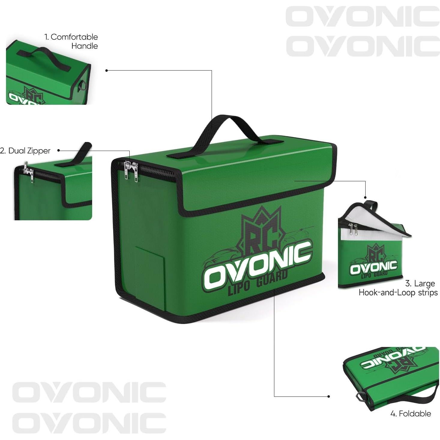 Bolsa de Seguridad LiPo OVONIC a Prueba de Fuego - 3 Tamaños