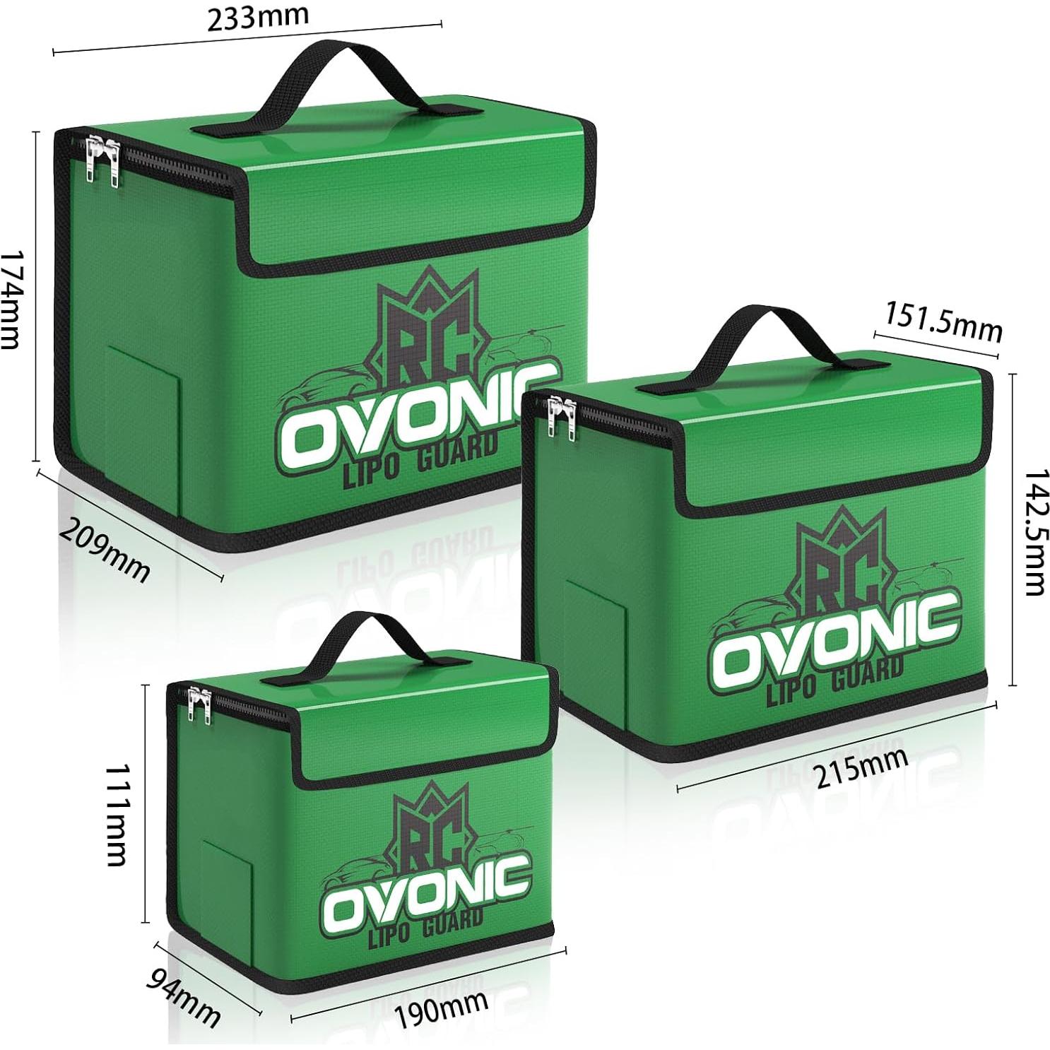 Bolsa de Seguridad LiPo OVONIC a Prueba de Fuego - 3 Tamaños