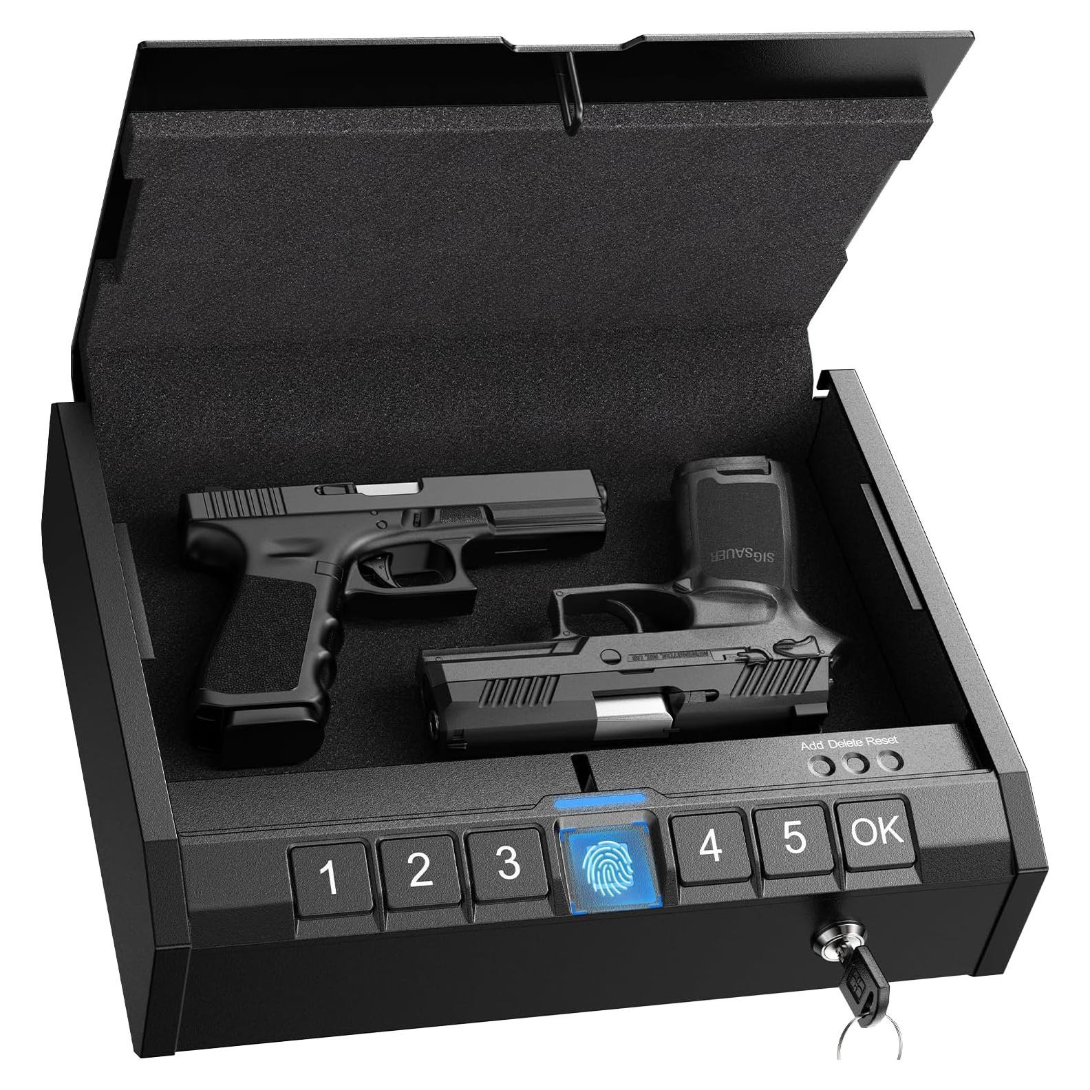 Caja Fuerte Biométrica AINIRO para Pistolas - Acceso Rápido