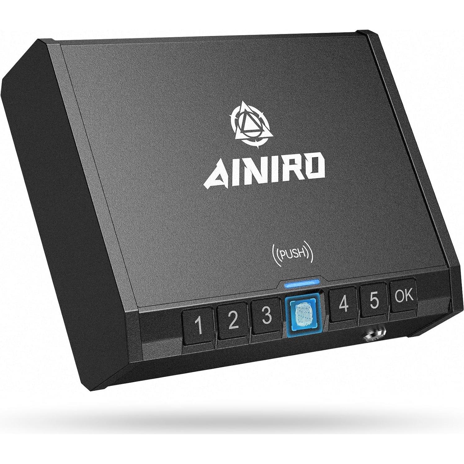Caja Fuerte Biométrica AINIRO para Pistolas - Acceso Rápido