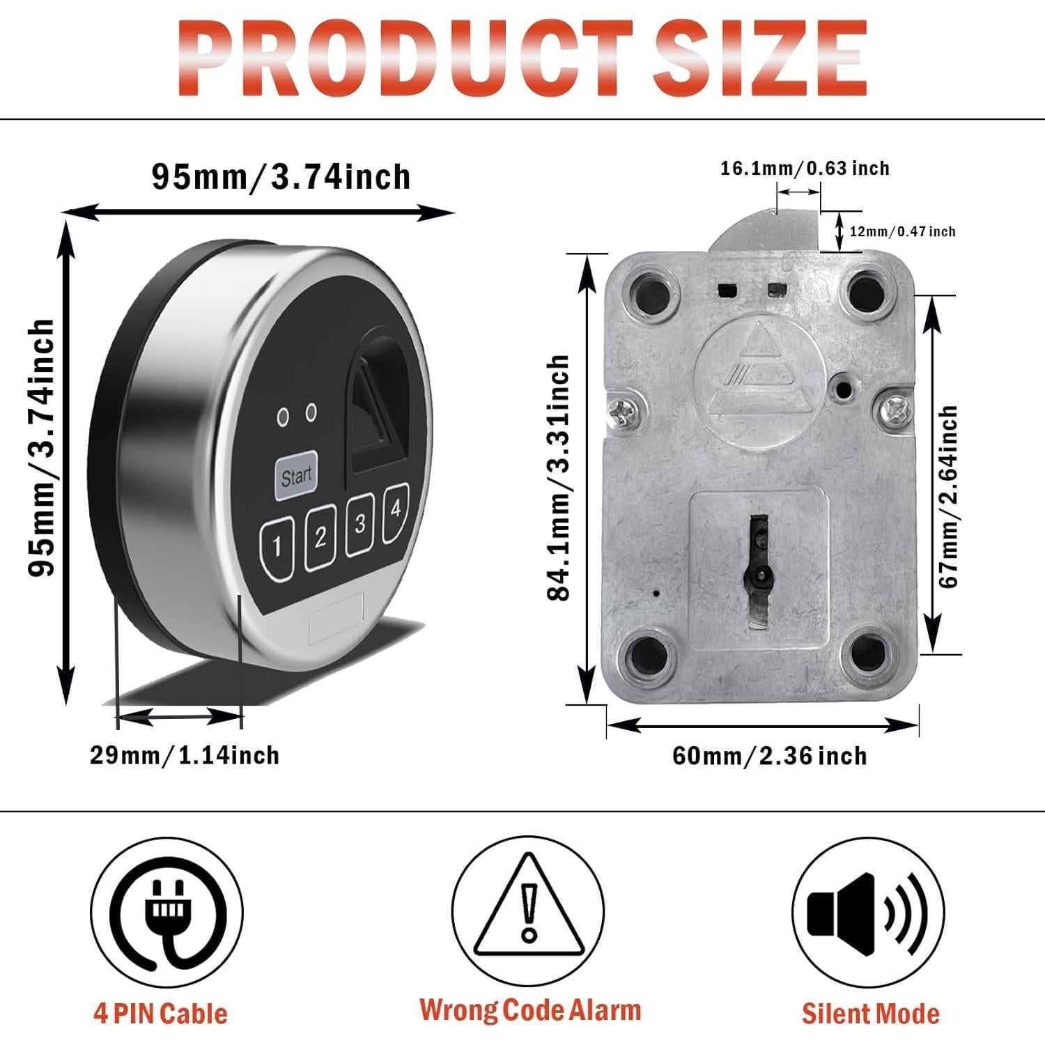 Cerradura Electrónica de Seguridad WAH LIN PARTS con Huella Dactilar
