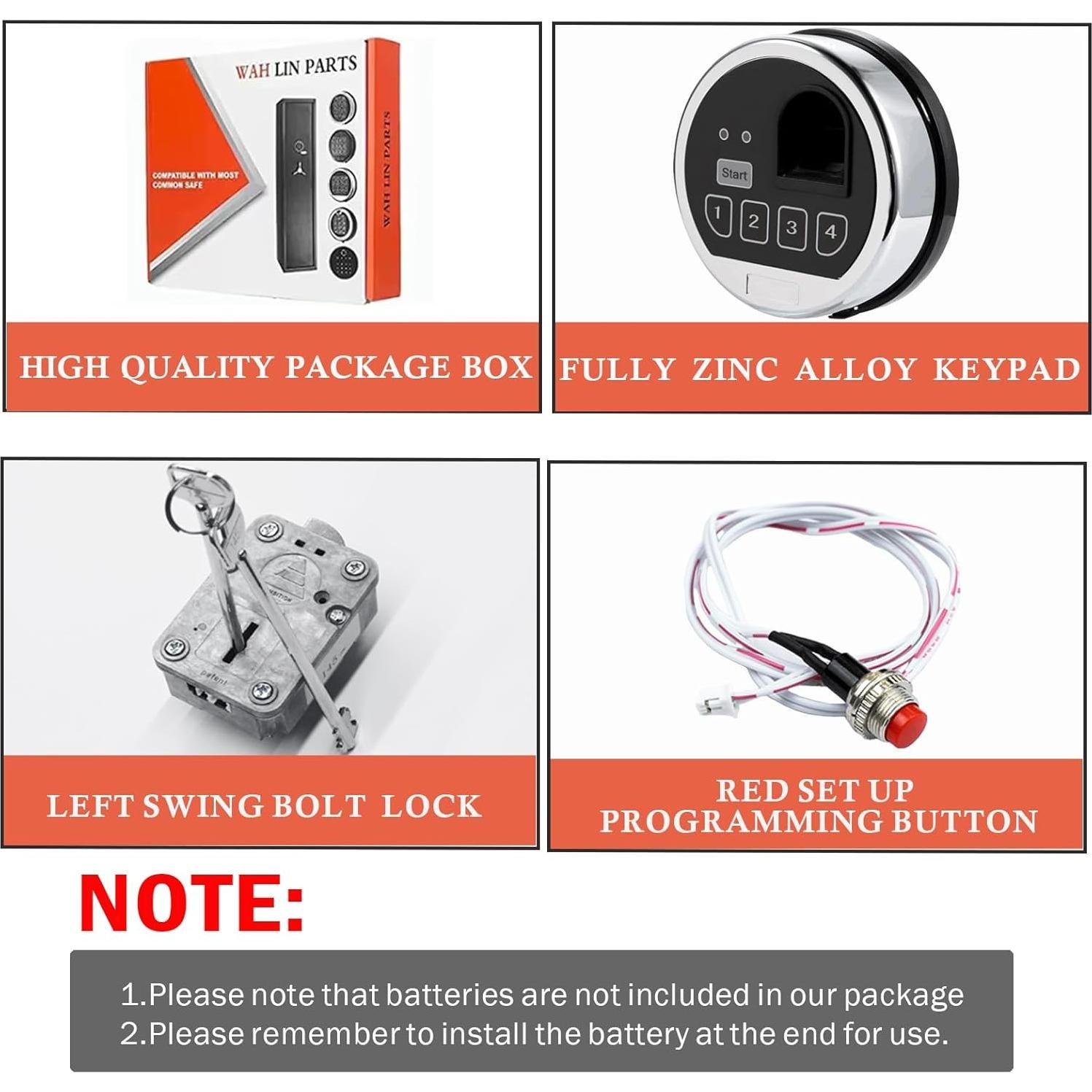 Cerradura Electrónica de Seguridad WAH LIN PARTS con Huella Dactilar