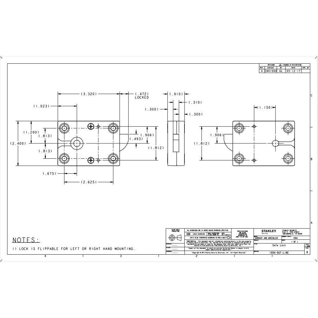Cerradura Electrónica Sargent & Greenleaf 1004-102 SpinBlocker