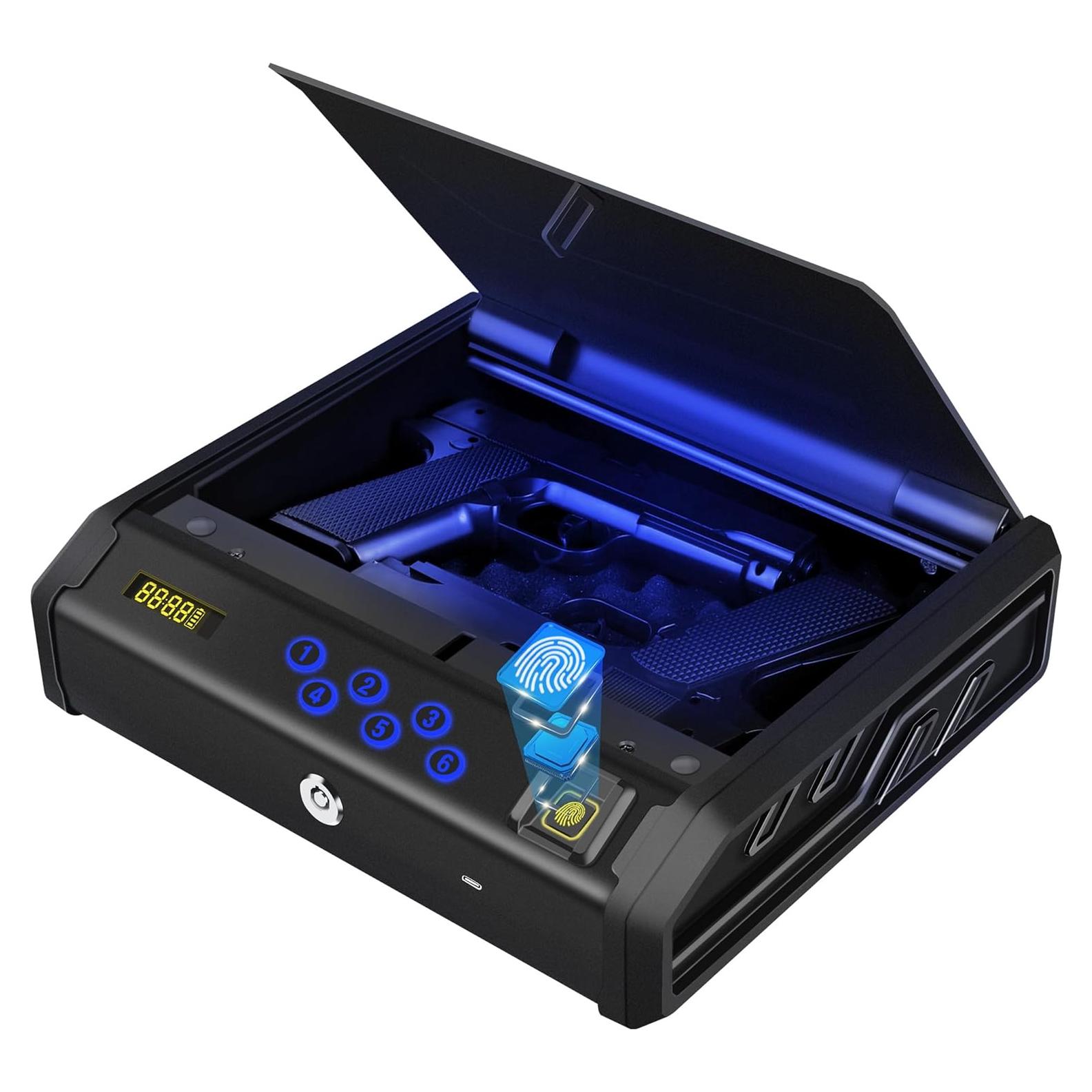 Caja Fuerte Biométrica StormRift para Armas 2 Pistolas Acceso Rápido