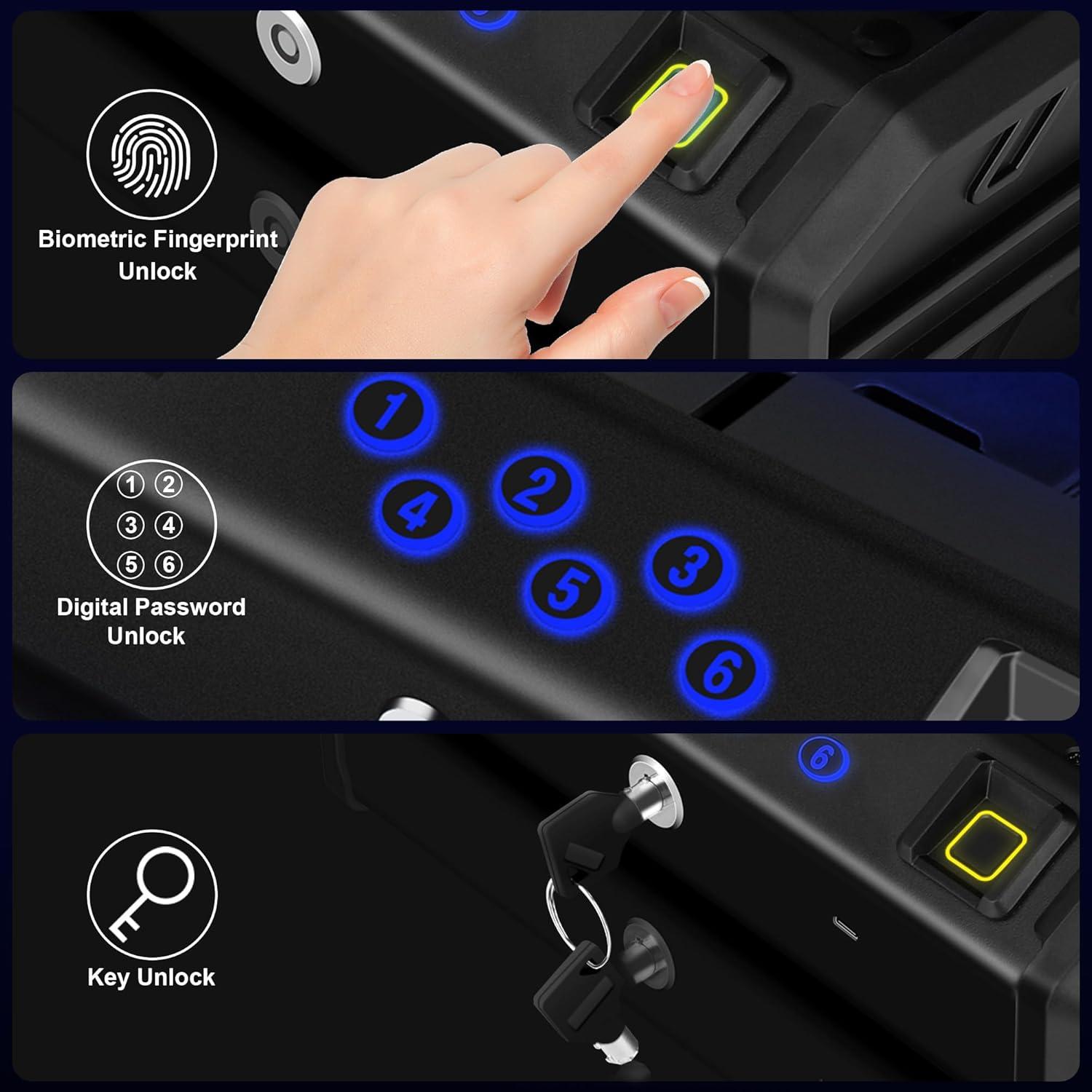 Caja Fuerte Biométrica StormRift para Armas 2 Pistolas Acceso Rápido