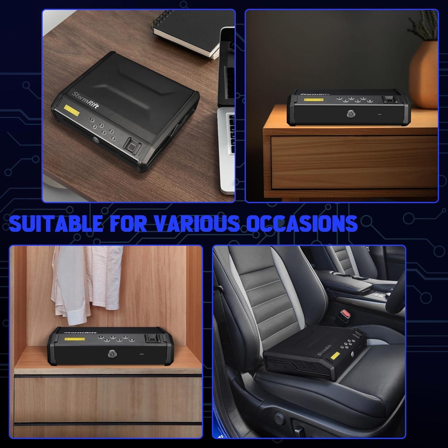 Caja Fuerte Biométrica StormRift para Armas 2 Pistolas Acceso Rápido