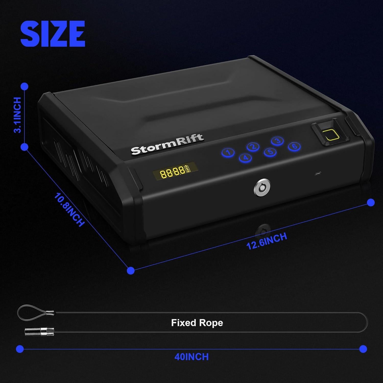 Caja Fuerte Biométrica StormRift para Armas 2 Pistolas Acceso Rápido
