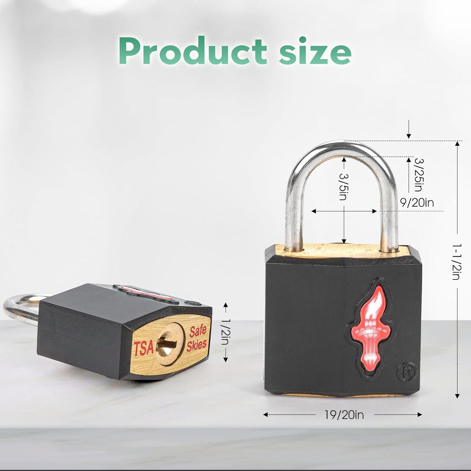 Candado de Equipaje TSA Dwoyow - Paquete de 6 con Etiquetas