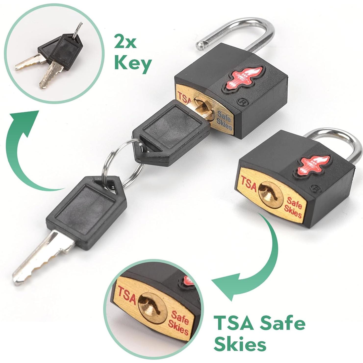 Candado de Equipaje TSA Dwoyow - Paquete de 6 con Etiquetas