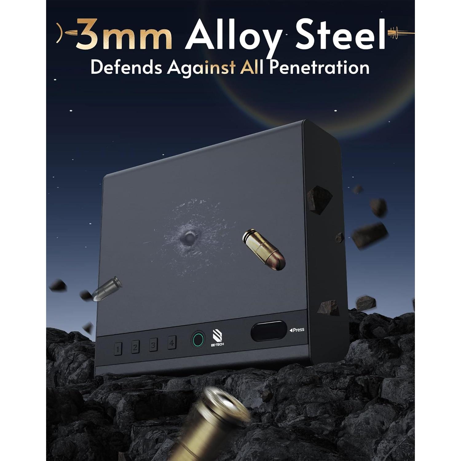 Caja Fuerte Biométrica BE-TECH con Sensor de Huellas 6.09kg