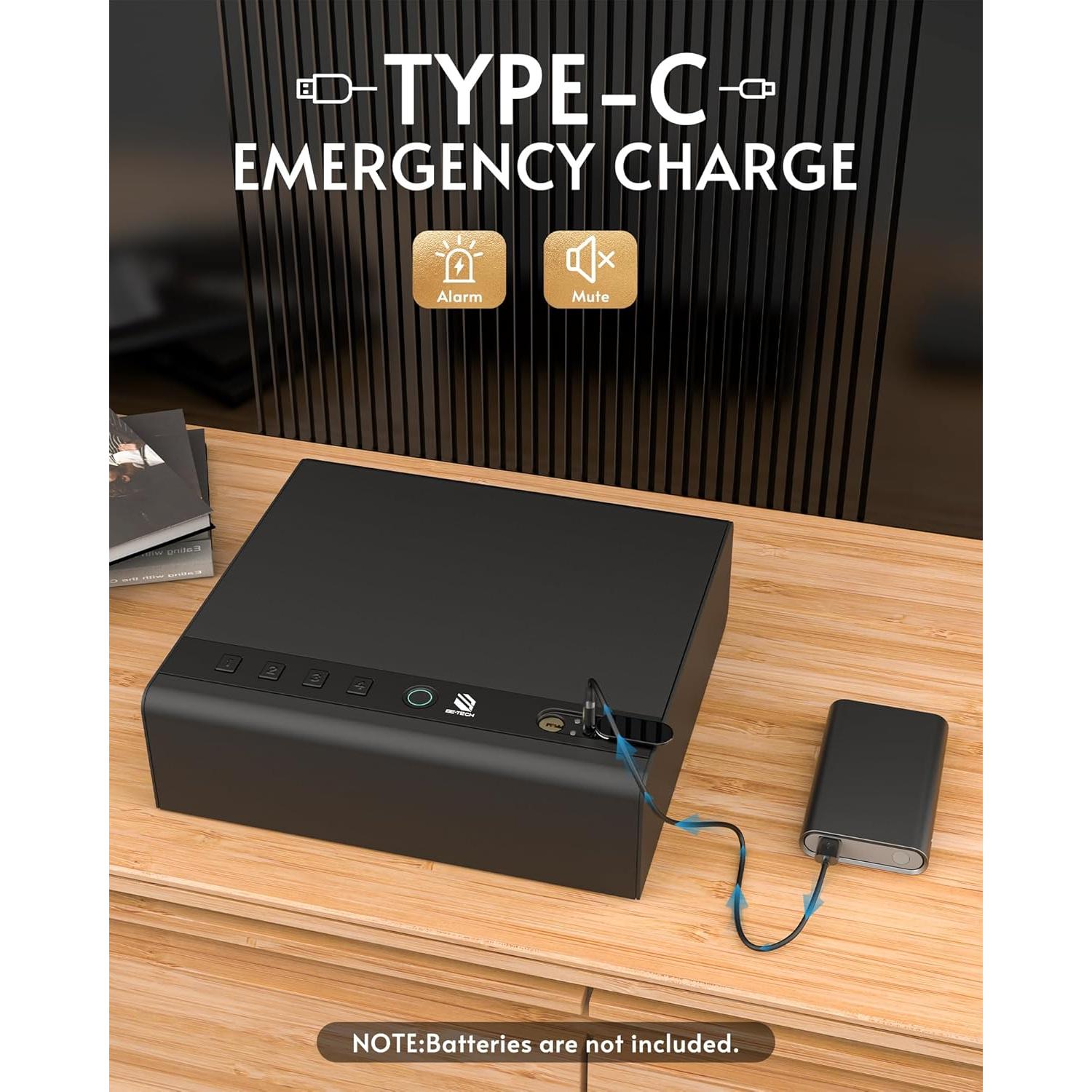 Caja Fuerte Biométrica BE-TECH con Sensor de Huellas 6.09kg