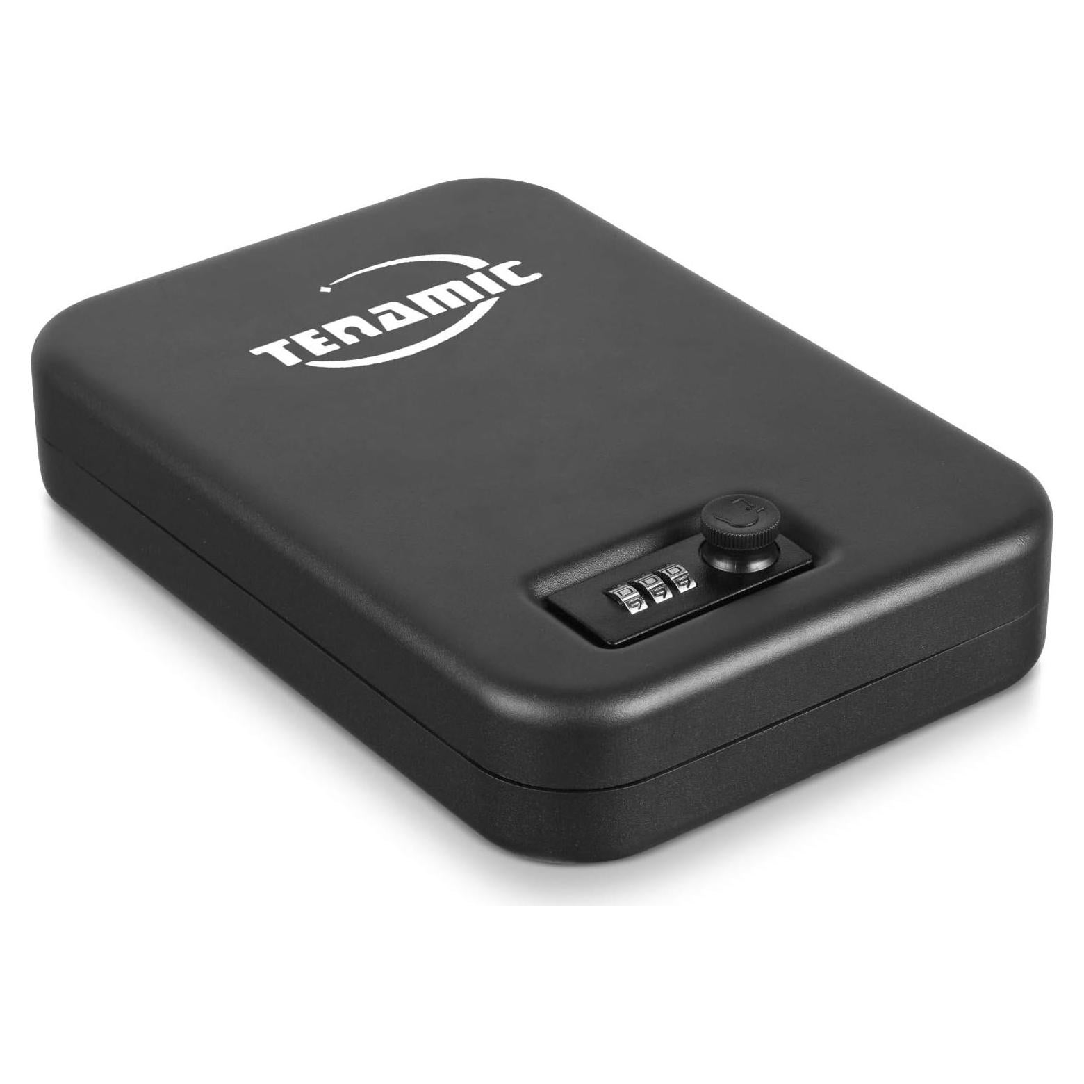 Caja Fuerte Portátil Tenamic para Pistolas 24.1x16.5cm Negra