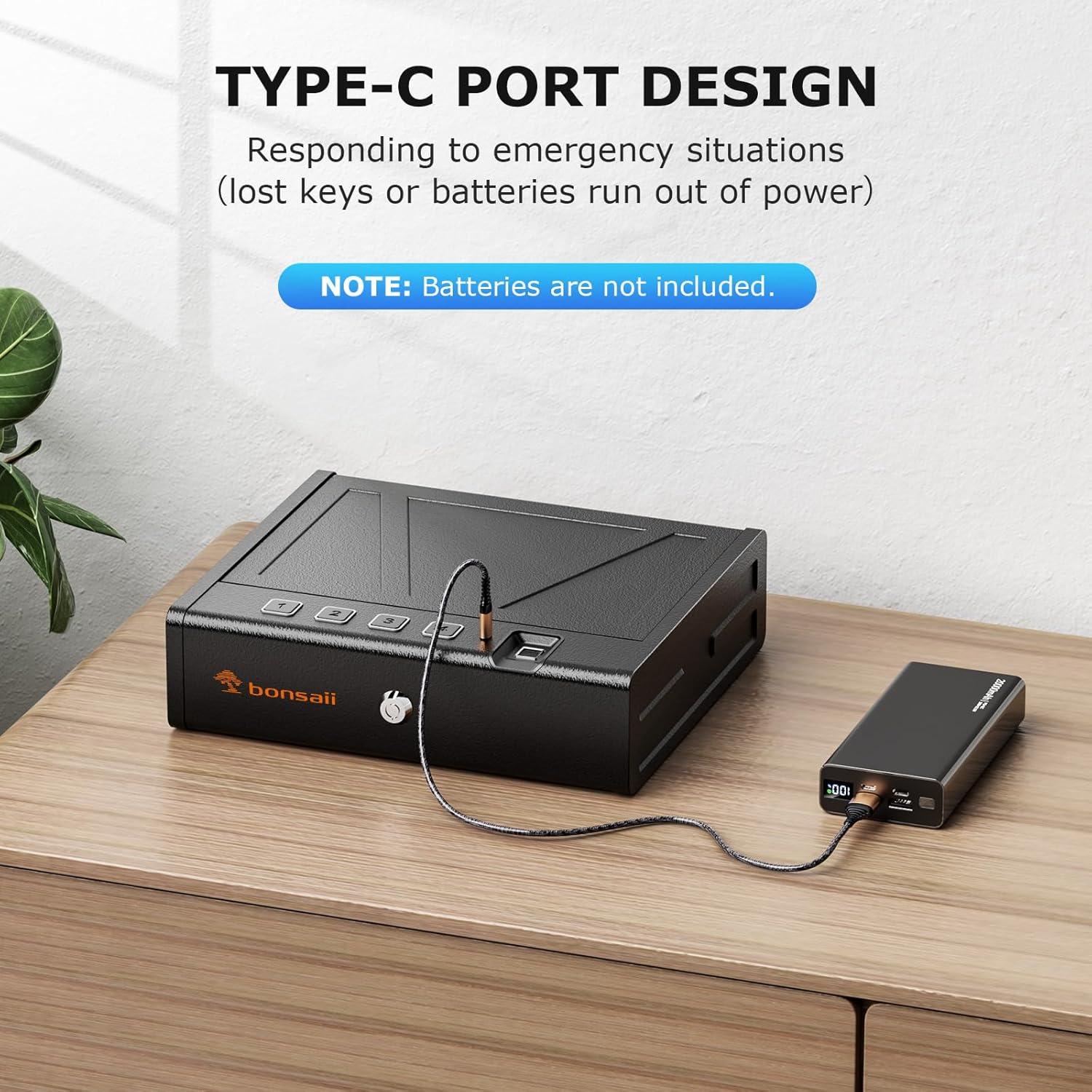 Caja Fuerte Biométrica Bonsaii para Pistolas - Acceso Rápido