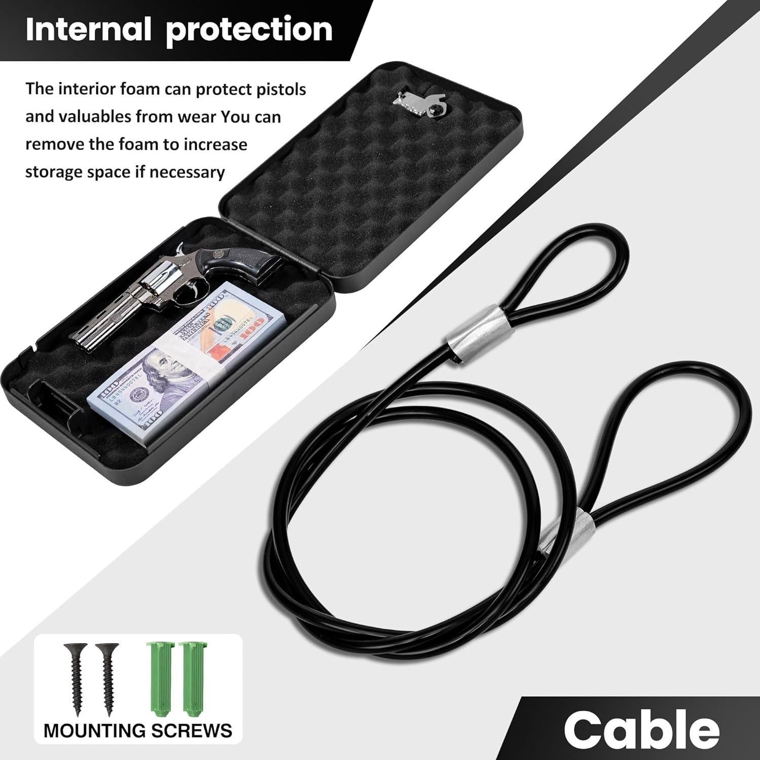 Caja Fuerte Portátil Sgorlds para Pistola y Objetos de Valor