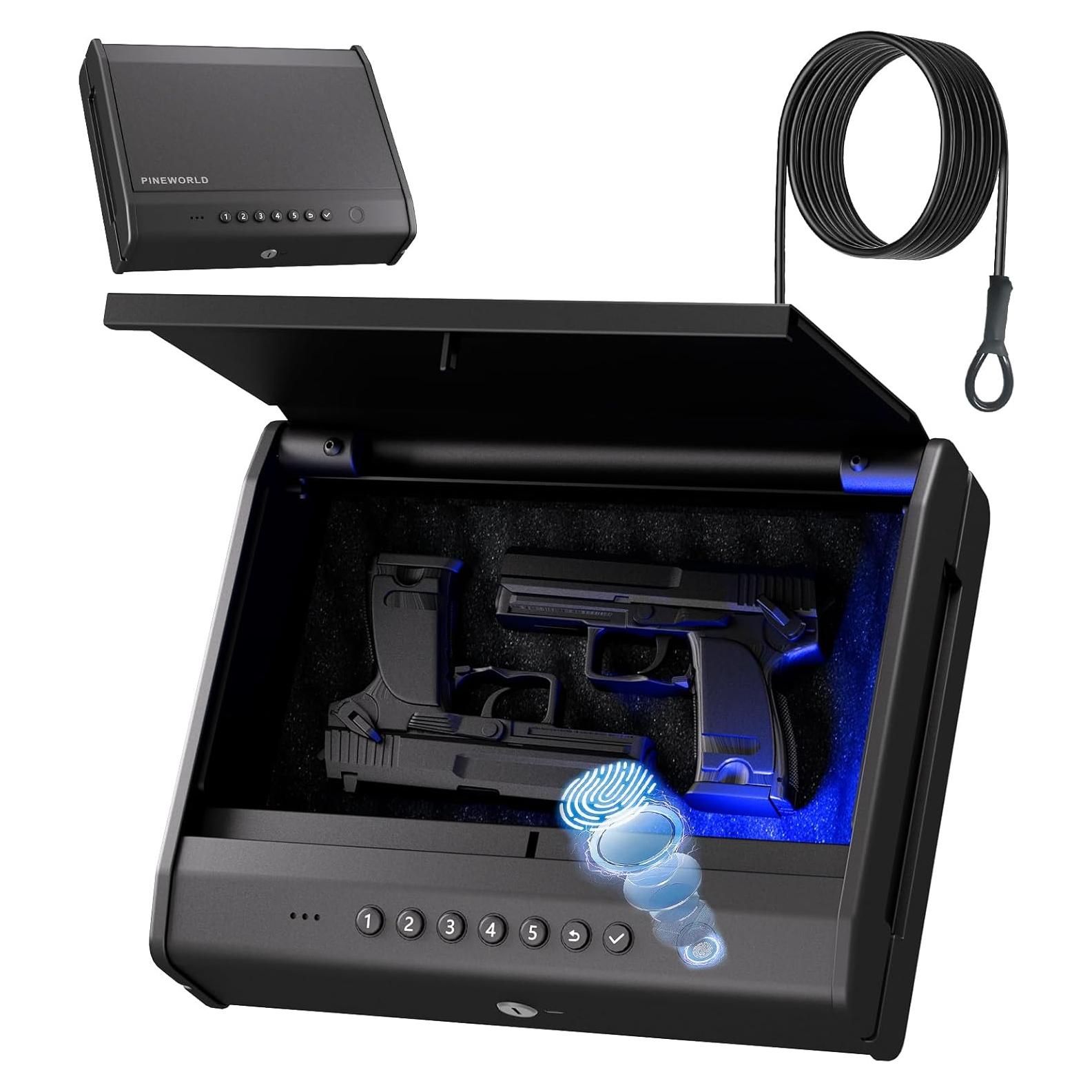 Caja Fuerte Biométrica PINEWORLD K7 para 2-3 Pistolas