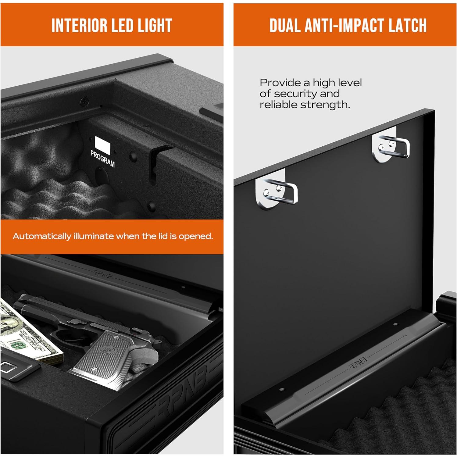 Caja Fuerte Biométrica RPNB RP2005 para 2 Pistolas con Huella Dactilar