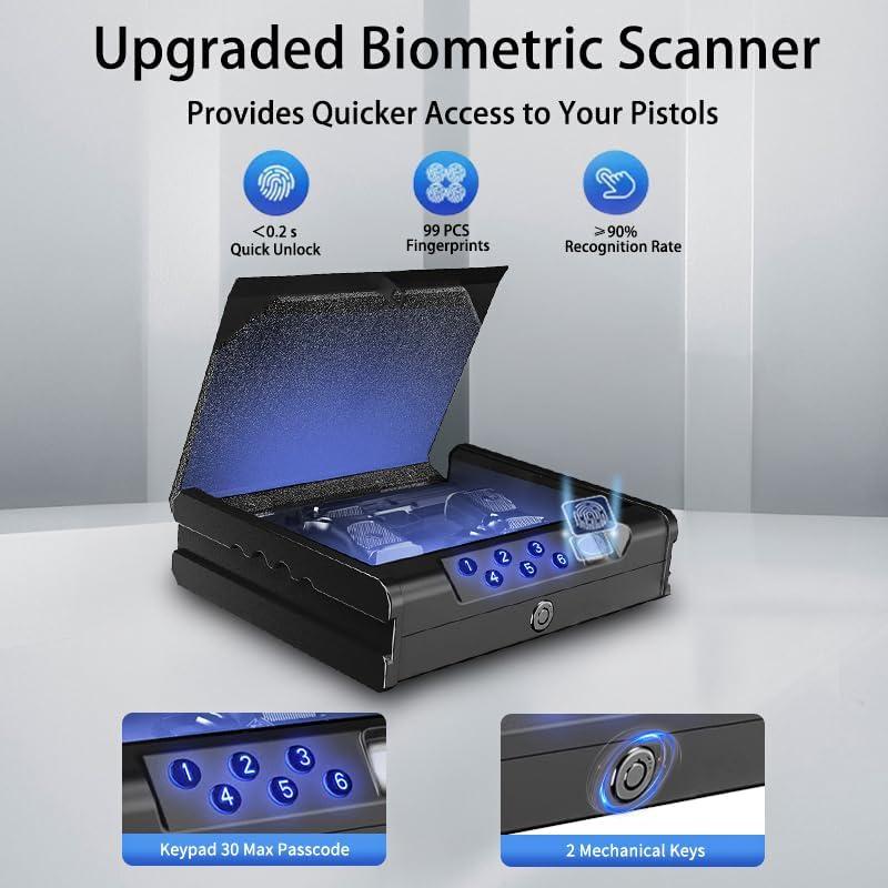 Caja Fuerte Biométrica para Armas Genérica SXZY132 - 2 Pistolas