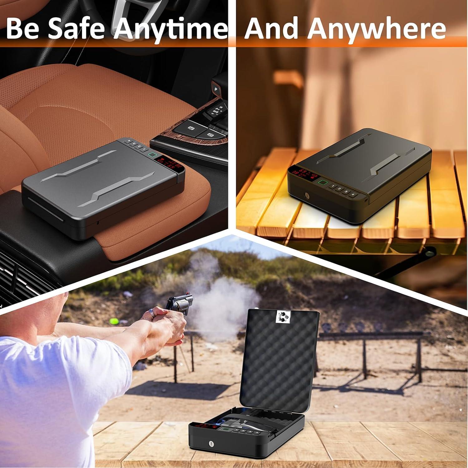 Caja Fuerte Portátil Z ZLJUAN para Pistolas Biométrica 2.27 kg