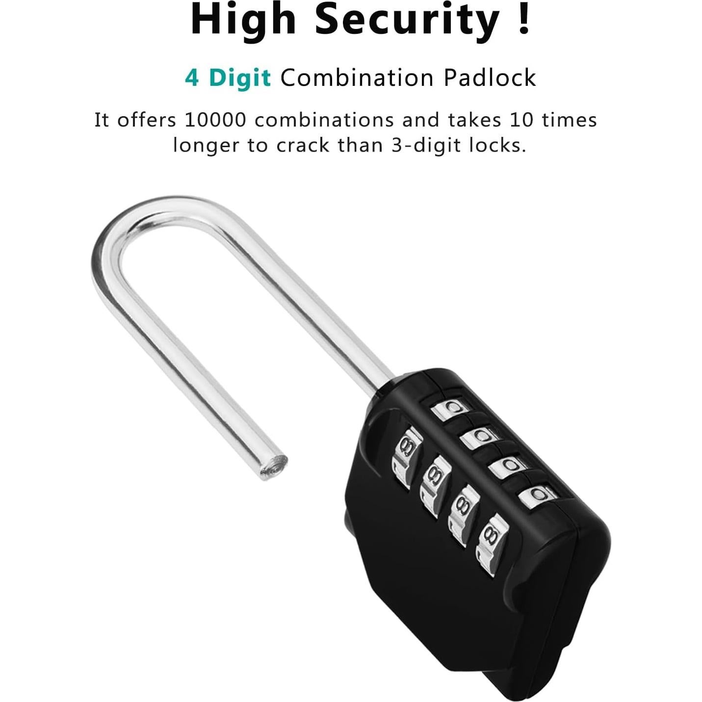 Candado de Combinación ZHEGE 4 Dígitos 66 mm Impermeable 2 Pz