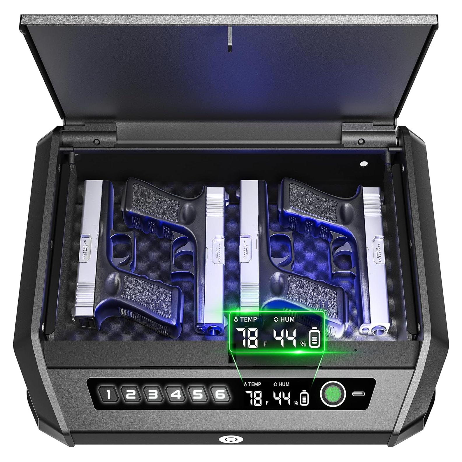 Caja Fuerte Biométrica TOPMEDA GS201 para 2-4 Pistolas