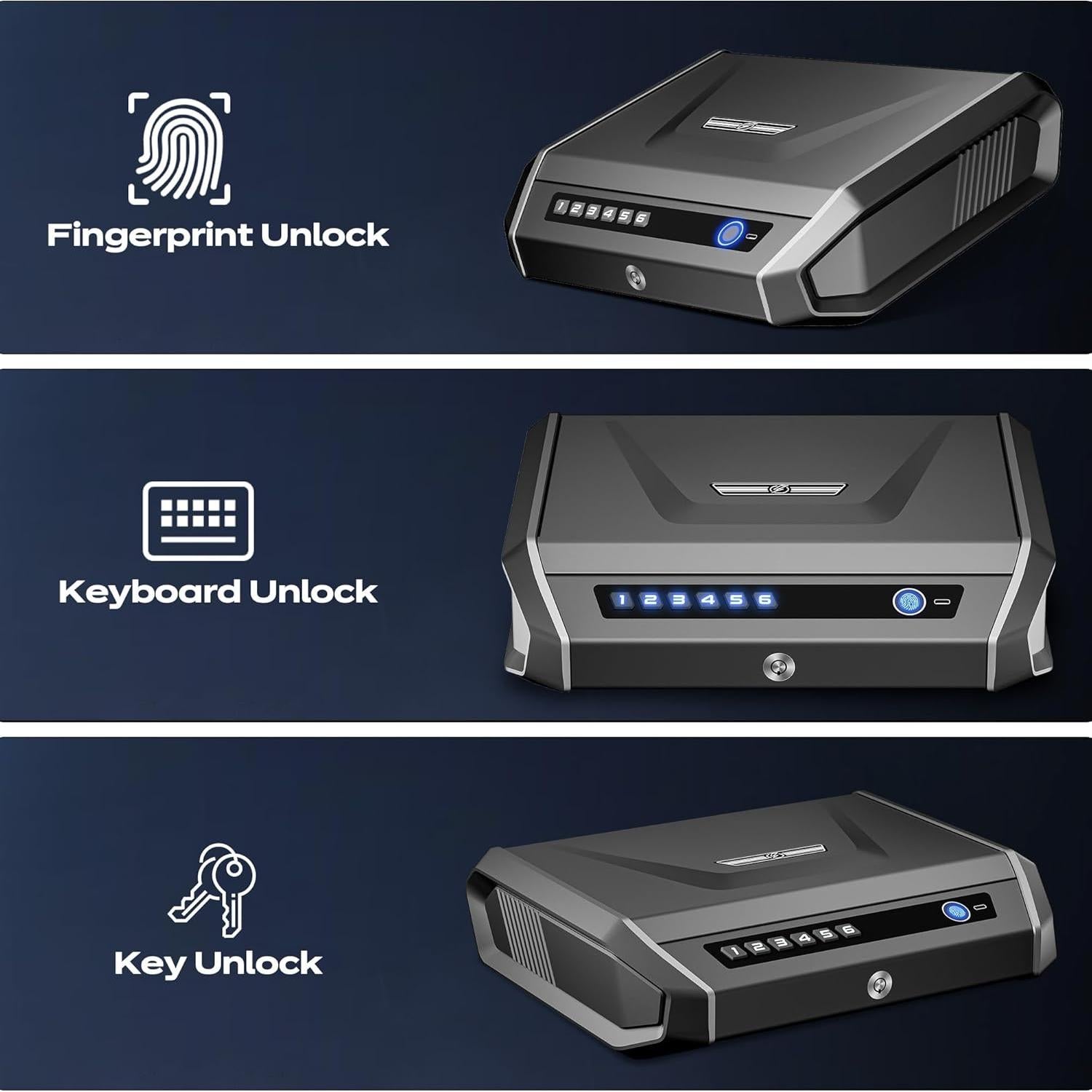 Caja Fuerte Biométrica TOPMEDA GS201 para 2-4 Pistolas