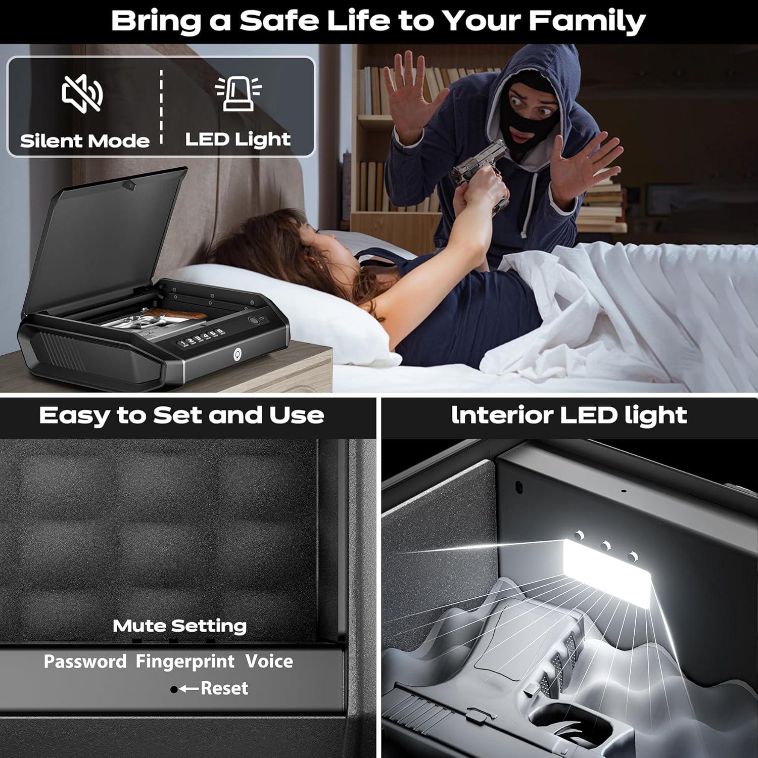 Caja Fuerte Biométrica TOPMEDA GS201 para 2-4 Pistolas