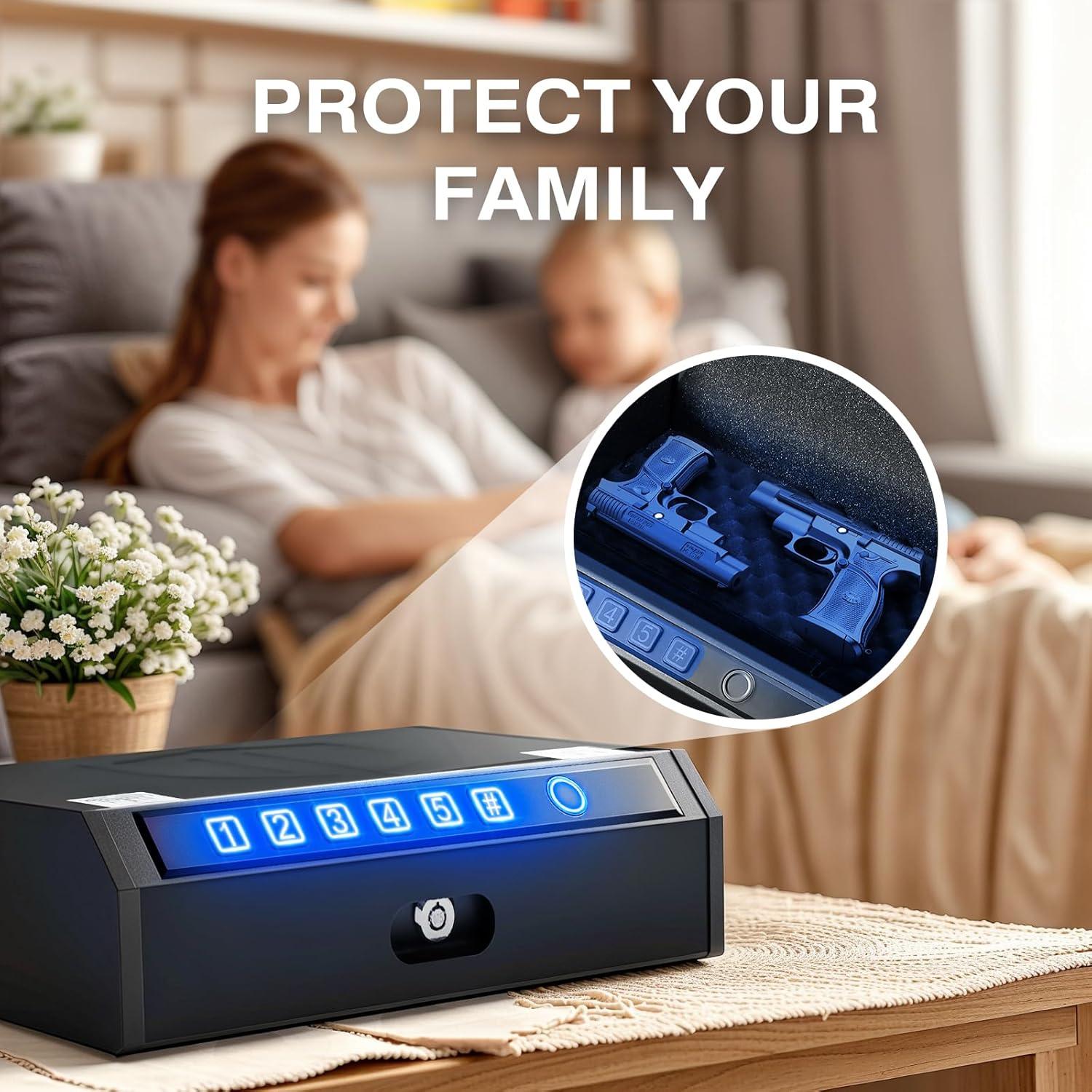 Caja Fuerte Biométrica ADIMO para 2 Armas, Acceso Rápido